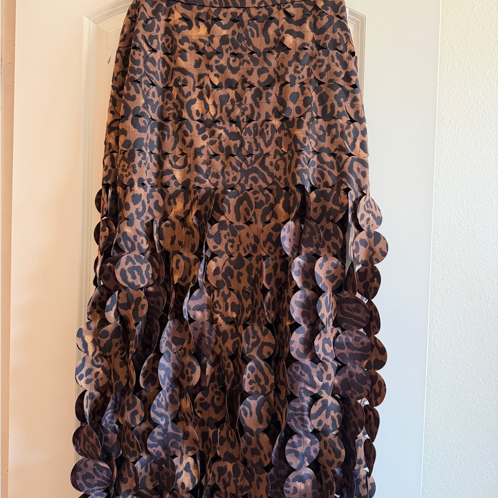 Leopard Print Brown Maxi Skirt